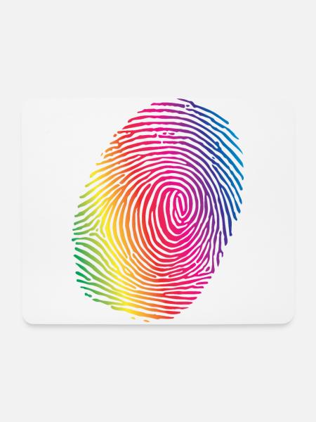 Fingerprint Pride Lgbtq Rainbow Transgender Bisexu - Mousepad (Querformat) - Weiß