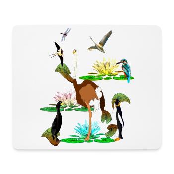 Welt der Vögel - Seerosen Schwabe Straus und Co. - Mousepad (Querformat) - Weiß - Vorne