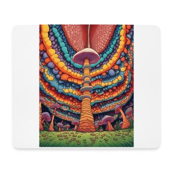 Vintage Psychedelic 70s Trippy Lick Mushroom - Mouse Pad (horizontal) - white - Front