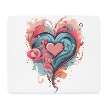 CŒURS DE LA SAINT-VALENTIN, POUR LES AMOUREUX ET LES COUPLES 2024 - Tapis de souris (format paysage) - blanc - Devant