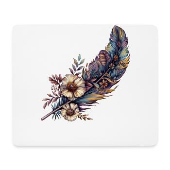 Feather with great decoration - Mouse Pad (horizontal) - white - Front