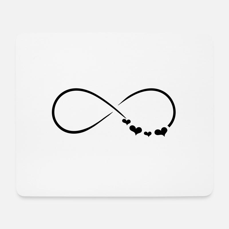 Unendlich Symbol mit Herzen - Mousepad (Querformat) - Weiß