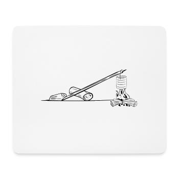 camping camper pfadfinder zelt teepee kochen80 - Mousepad (Querformat) - Weiß - Vorne