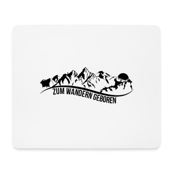 Zum wandern geboren - Mousepad (Querformat) - Weiß - Vorne