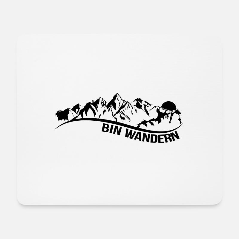 bin wandern - Mousepad (Querformat) - Weiß