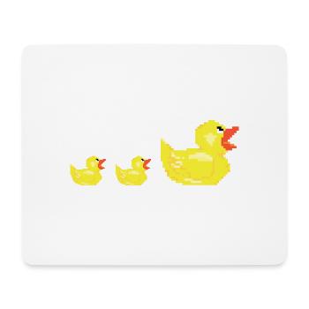 Pixel ducks family mother chicks kid gift - Mouse Pad (horizontal) - white - Front