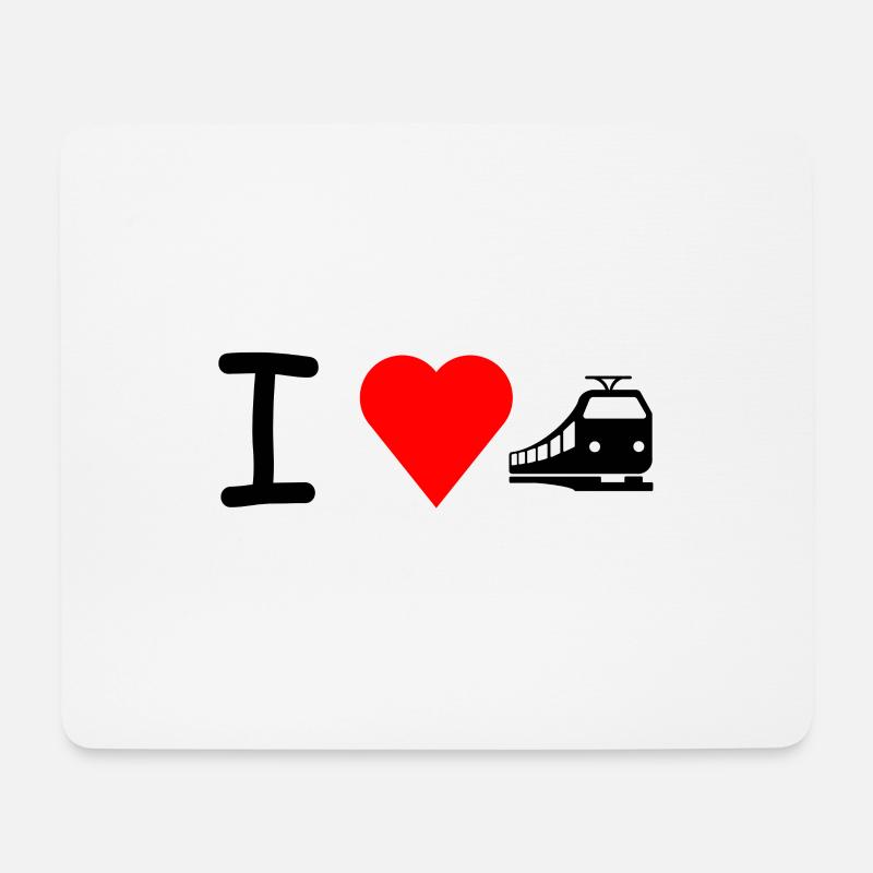 I love train train railroad - Mouse Pad (horizontal) - white