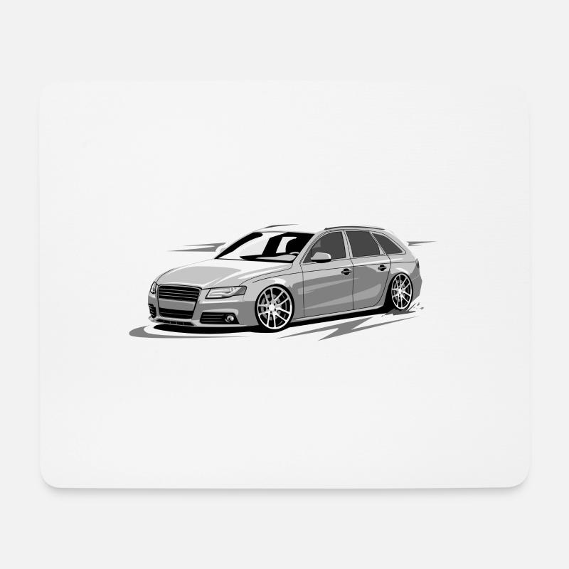 RS4 B8 A4 low style without driver tuning car - Mousepad (Querformat) - Weiß