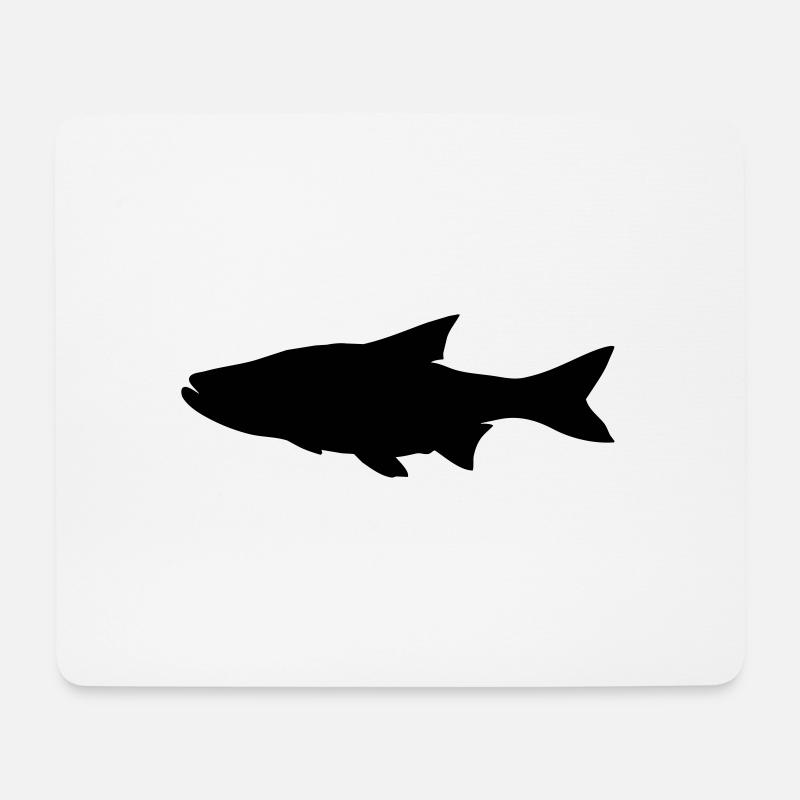 Fisch-Silhouette Rapfen - Mousepad (Querformat) - Weiß