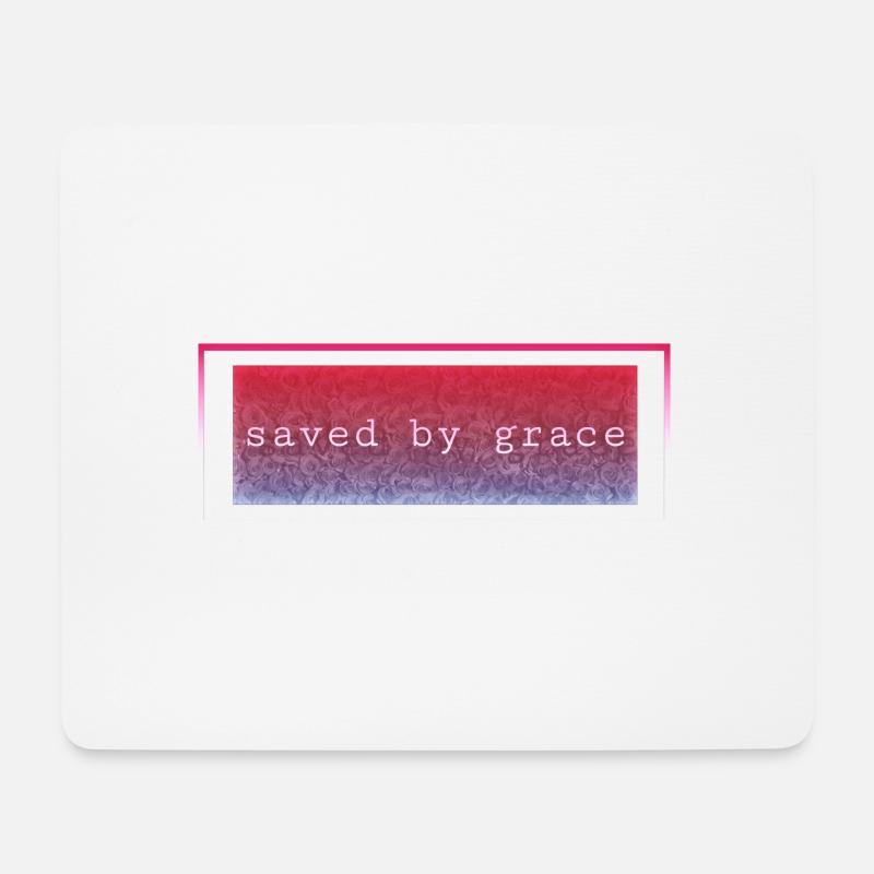 Saved by grace - Mousepad (Querformat) - Weiß