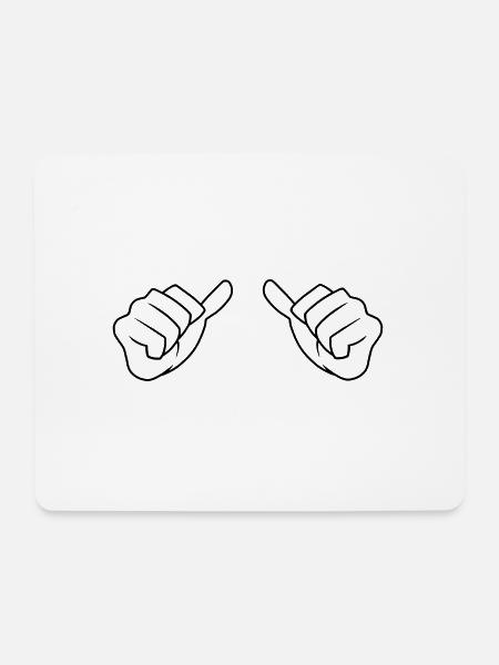 Daumen - Mousepad (Querformat) - Weiß