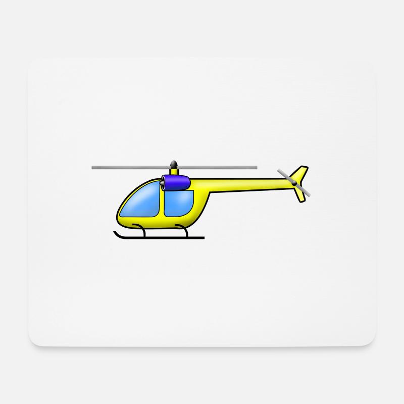 Hubschrauber gelb - Mousepad (Querformat) - Weiß