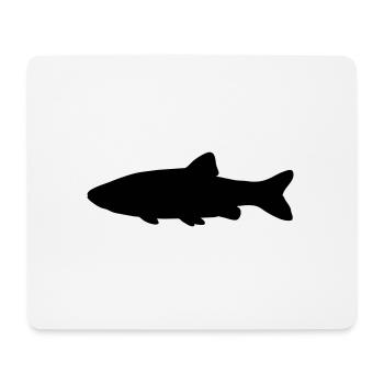 Fisch-Silhouette Döbel - Mousepad (Querformat) - Weiß - Vorne