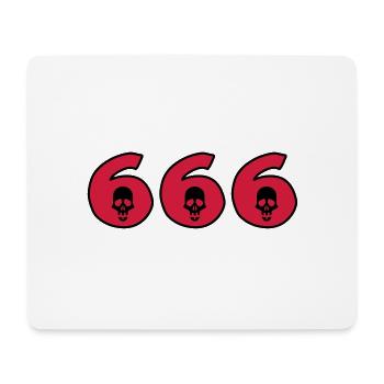 666 - Devil - Skull - Halloween - Mouse Pad (horizontal) - white - Front