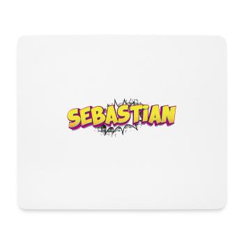 Sebastian nom personnalisé bande dessinée Style Pop Art, - Tapis de souris (format paysage) - blanc - Devant