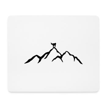 Montagne avec chamois - Tapis de souris (format paysage) - blanc - Devant