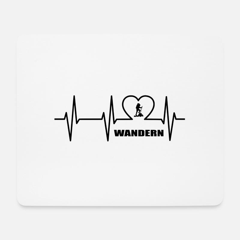Wandern - Mousepad (Querformat) - Weiß