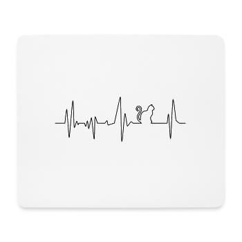 Battement de coeur de chat - Tapis de souris (format paysage) - blanc - Devant