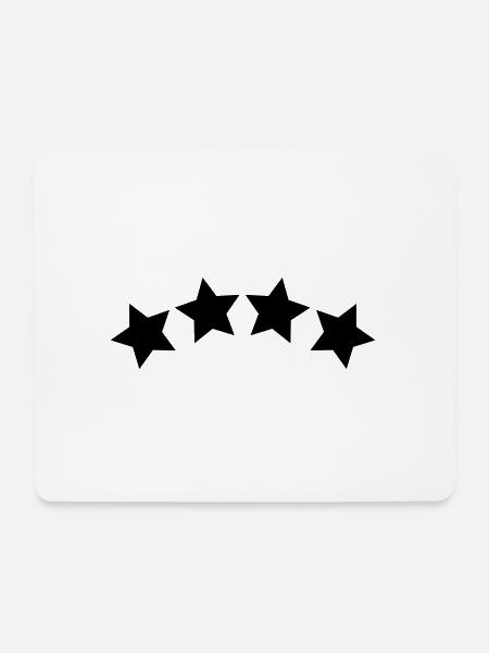 4 Sterne Symbol - Mousepad (Querformat) - Weiß