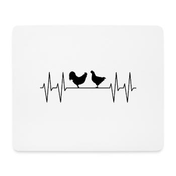 My heart beats for my chickens - Mouse Pad (horizontal) - white - Front