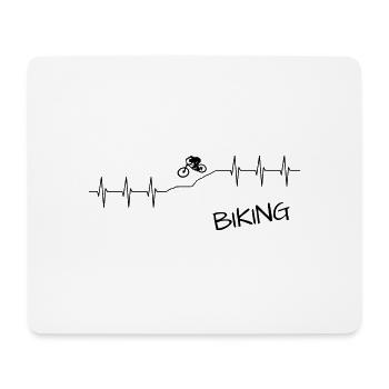 biking Herzschlag heartbeat Bike MTB - Mousepad (Querformat) - Weiß - Vorne