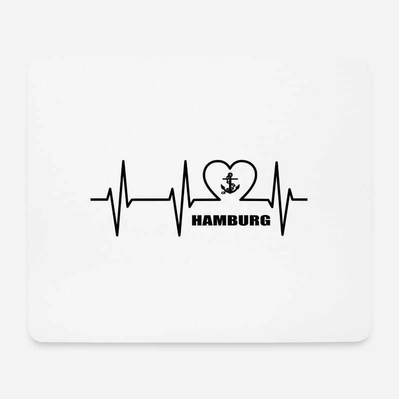 Hamburg - Mousepad (Querformat) - Weiß
