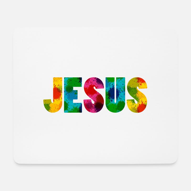 Jesus - Colourful - Mousepad (Querformat) - Weiß