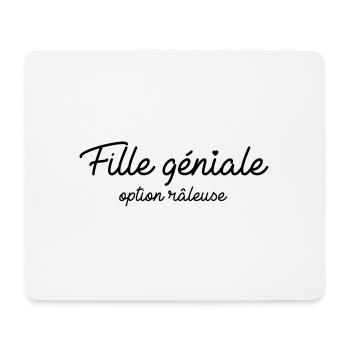 Fille géniale option râleuse - Tapis de souris (format paysage) - blanc - Devant