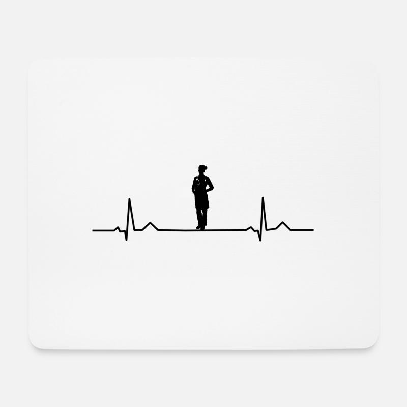 Ärztin Arzthelfer Doktor Herz Arzt Krankenpfleger - Mousepad (Querformat) - Weiß
