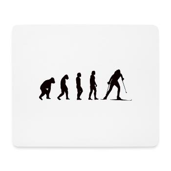 Skiing Evolution Ski Skiing Skier Skiers Skiers - Mouse Pad (horizontal) - white - Front
