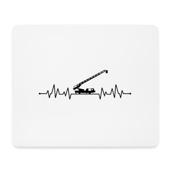 Herzschlag feuerwehr Drehleiter - Mousepad (Querformat) - Weiß - Vorne