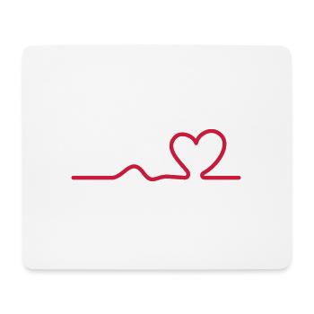 Heartbeat heartbeat Love Love Valentine's Day coeur - Mouse Pad (horizontal) - white - Front