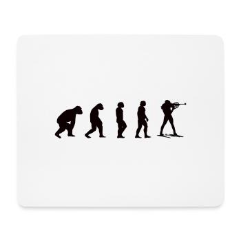 Biathlète biathlon cadeau Evolution Sports d’hiver - Tapis de souris (format paysage) - blanc - Devant