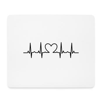 Herzschlag - Mousepad (Querformat) - Weiß - Vorne