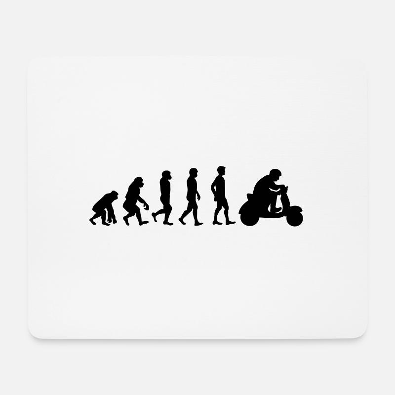 Evolution Rollerfahrer - Mousepad (Querformat) - Weiß
