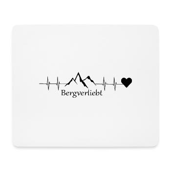 Herzschlag Berg - Mousepad (Querformat) - Weiß - Vorne