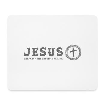 1 Kreuz 3 Nägel 4 gegeben - Jesus Der Weg Die Wahrheit - Mousepad (Querformat) - Weiß - Vorne