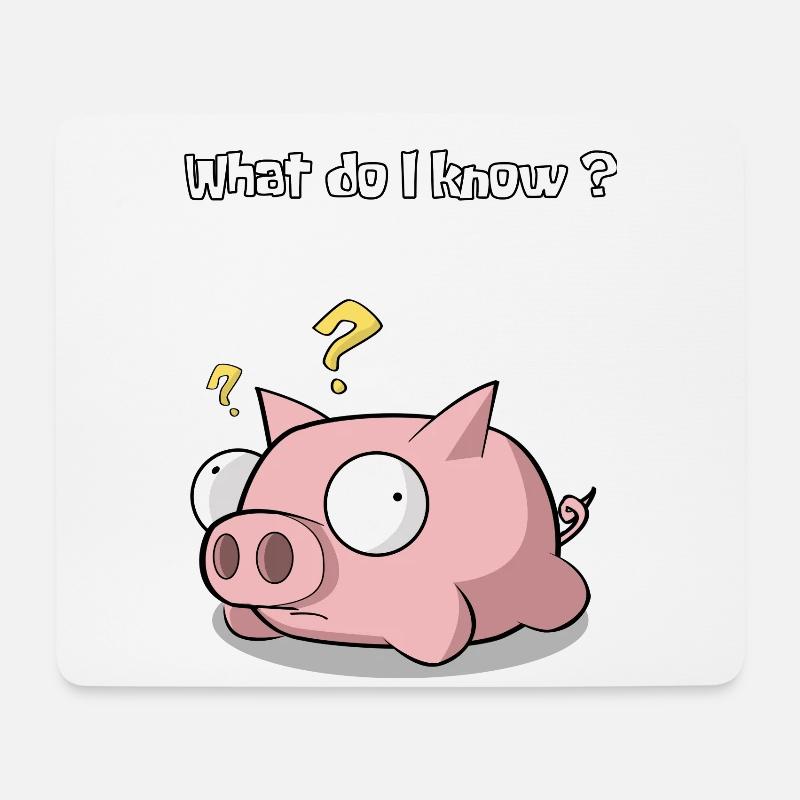Schwein Schweinchen Sau Clueless Planlos - Mousepad (Querformat) - Weiß