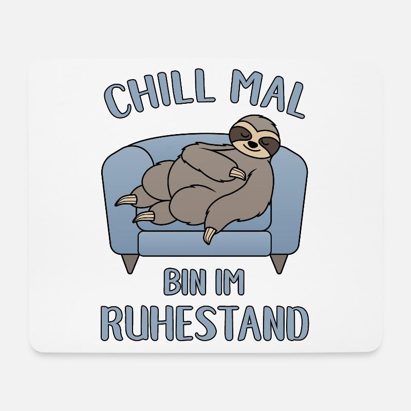 Rentner Chill Mal Bin im Ruhestand Faultier Couch - Mousepad (Querformat) - Weiß