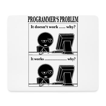 Programmer Computer Scientist Funny Cartoon T-Shir - Mouse Pad (horizontal) - white - Front