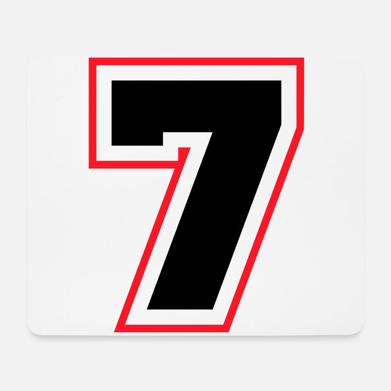 7 Zahl symbol - Mousepad (Querformat) - Weiß