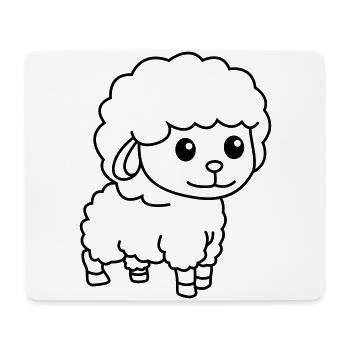 Schaf Comic Tier - Mousepad (Querformat) - Weiß - Vorne