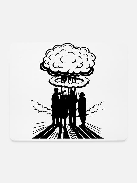 Farbe änderbar |Atombombe Selfie Kernexplosion - Mousepad (Querformat) - Weiß