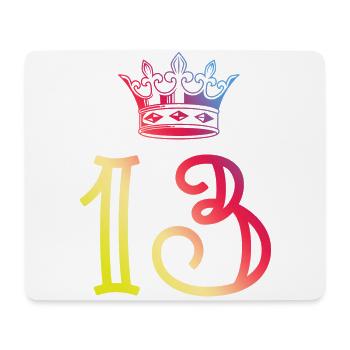 13 Number crown - Mouse Pad (horizontal) - white - Front