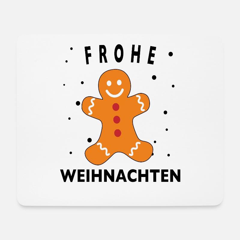 Merry Christmas Frohe Weihnachten süß Lebkuchen - Mousepad (Querformat) - Weiß