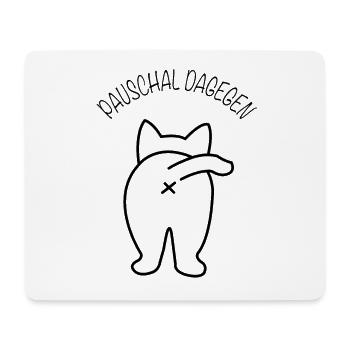 Pauschal Dagegen Katze Maine Coon Geschenk - Mousepad (Querformat) - Weiß - Vorne
