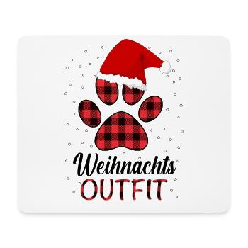 Hund mit Weihnachtsmütze Hundebesitzer Weihnachten - Mousepad (Querformat) - Weiß - Vorne