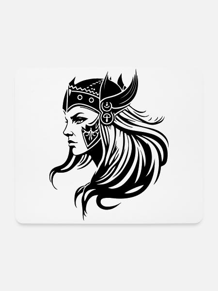 Wikinger Frau Kriegerin Viking - Mousepad (Querformat) - Weiß