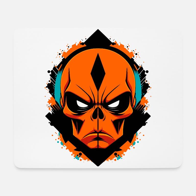 Alien Totenkopf - Mousepad (Querformat) - Weiß