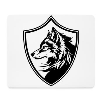 Wolf Wappen Silhouette - Mousepad (Querformat) - Weiß - Vorne